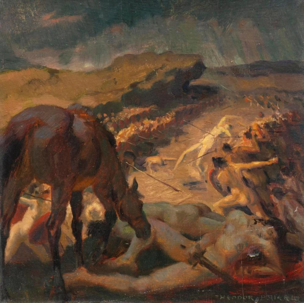 Studio di una scena di battaglia